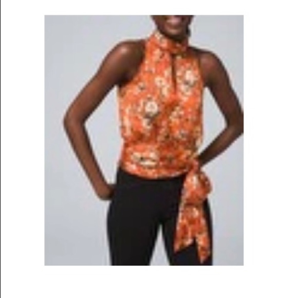 White House Black Market Floral Halter Top
